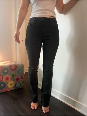 Frame Denim Black Straight-Leg Jeans